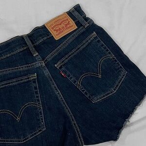 Levi's Dark Denim High Rise Stretch Shorts